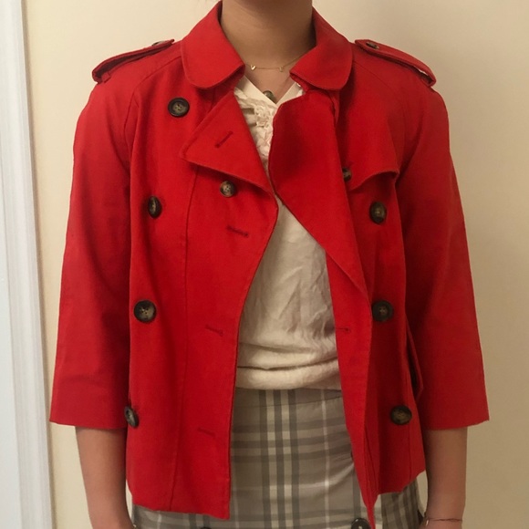 Red Burberry Coat
